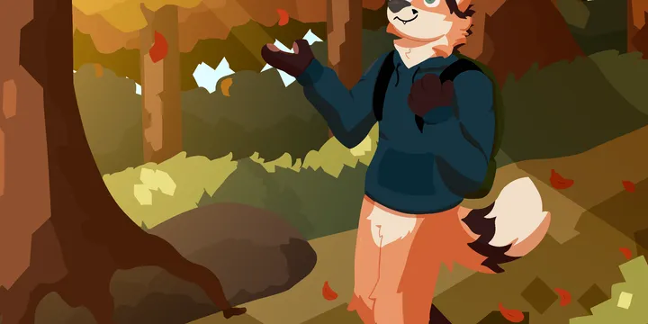 Foxis taking a walk in an Autumn Forest